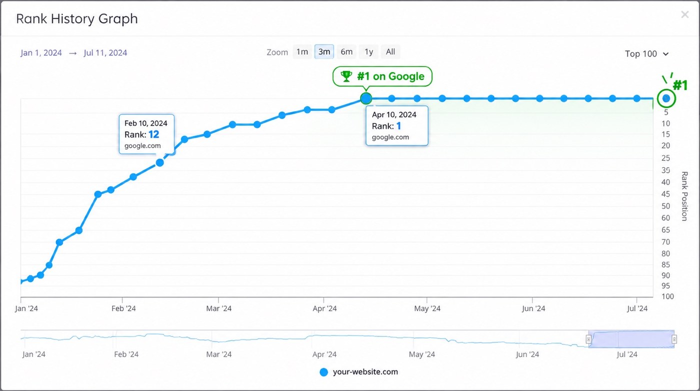 Google rank history graph
