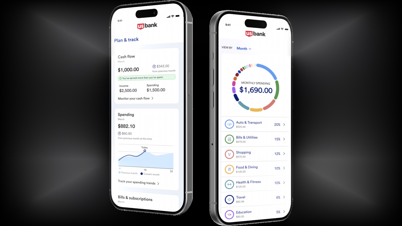 Mobile banking application interface