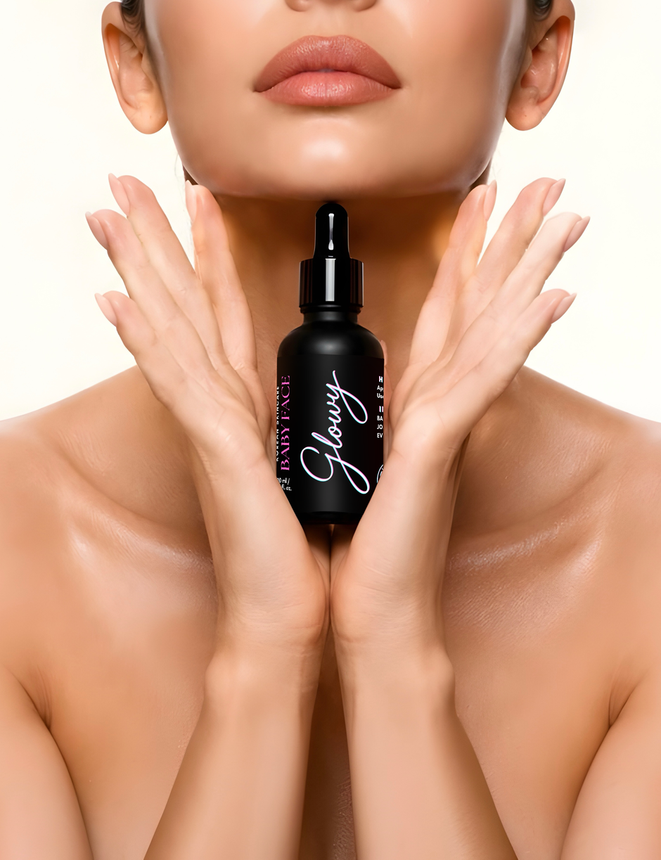 Glowy skincare campaign creative